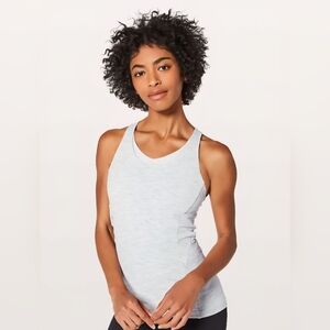 Lululemon Stash N Run Tank Medium Support Size 6 Light Grey & Coral